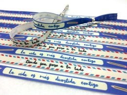 pulseras-de-tela-con-frases-LA-VIDA-ES-MÁS-DIVERTIDA-CONTIGO